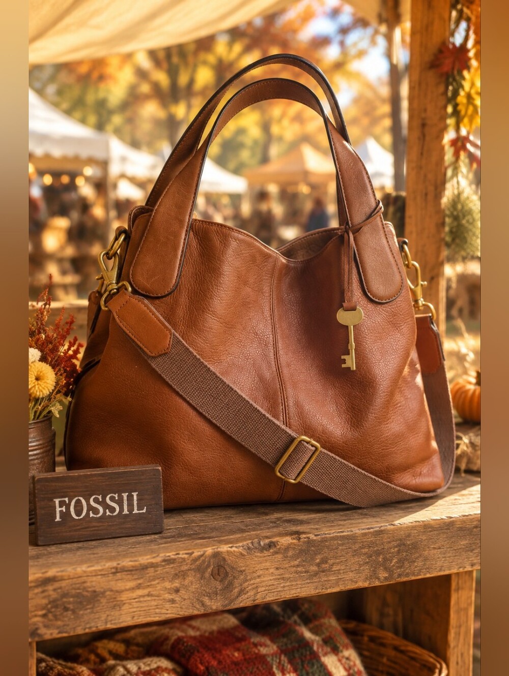 Fossil Maya Leather Satchel / Crossbody EUC